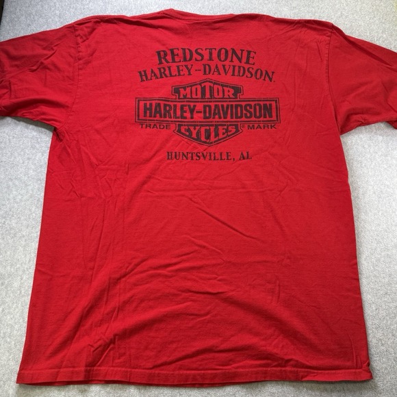 Harley-Davidson Redstone Huntsville‎ AL Pocket T-Shirt Red Men's Size XL - Picture 6 of 7